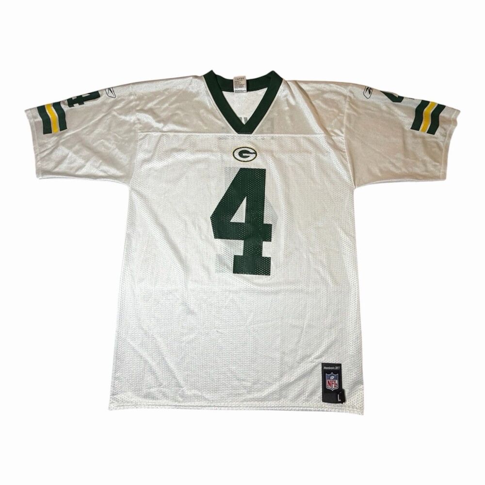 Brett Favre #4 Green Bay Packers Reebok NFL Players Jersey White Adult Large